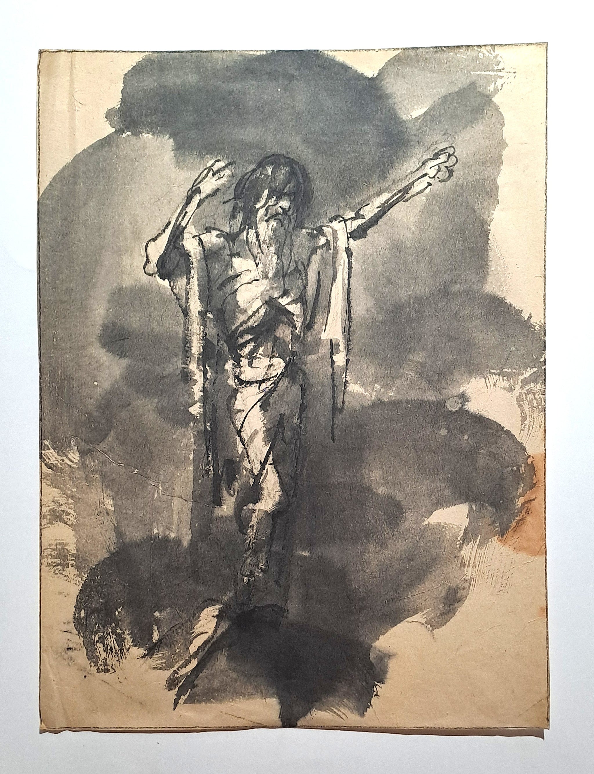 Jules CHADEL [Etude de prophète debout]. Dessin original. 