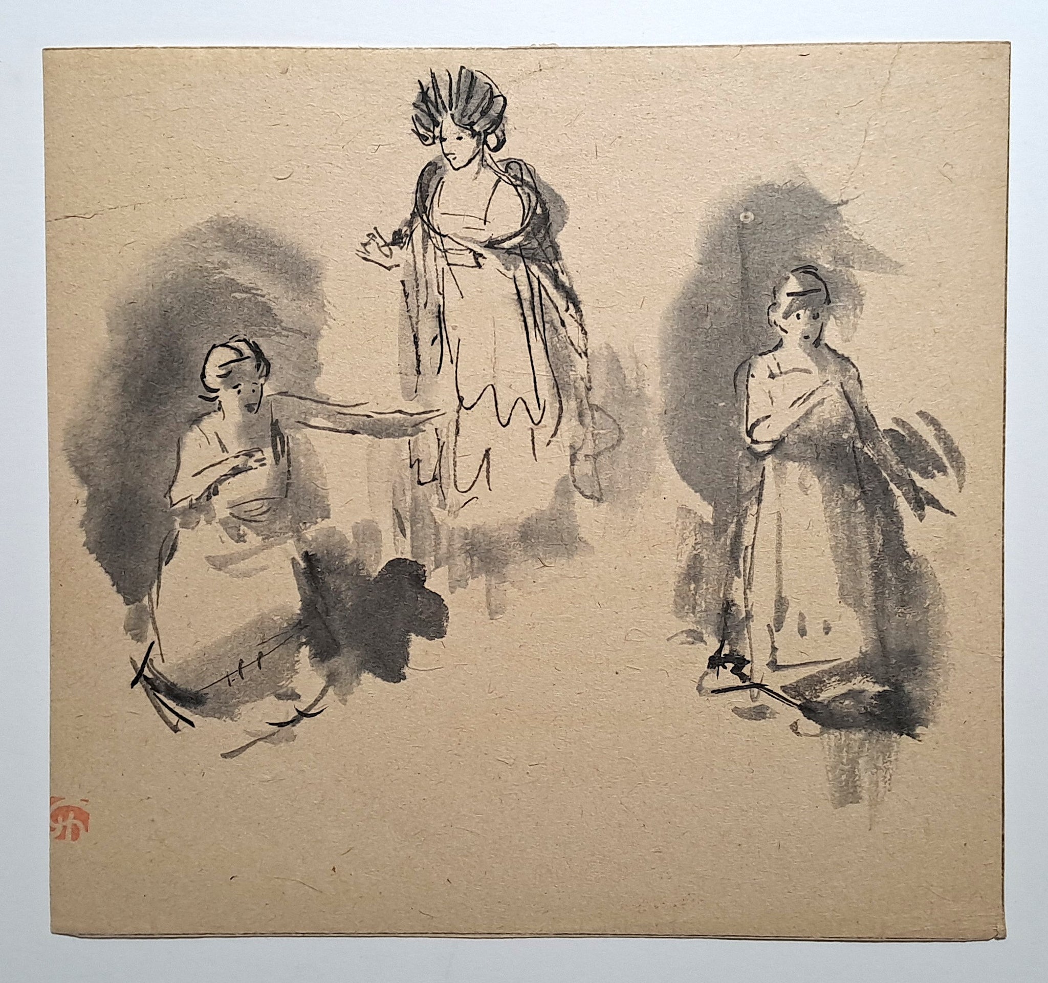 Jules CHADEL [Etudes pour Les Fêtes galantes]. Dessin original. 