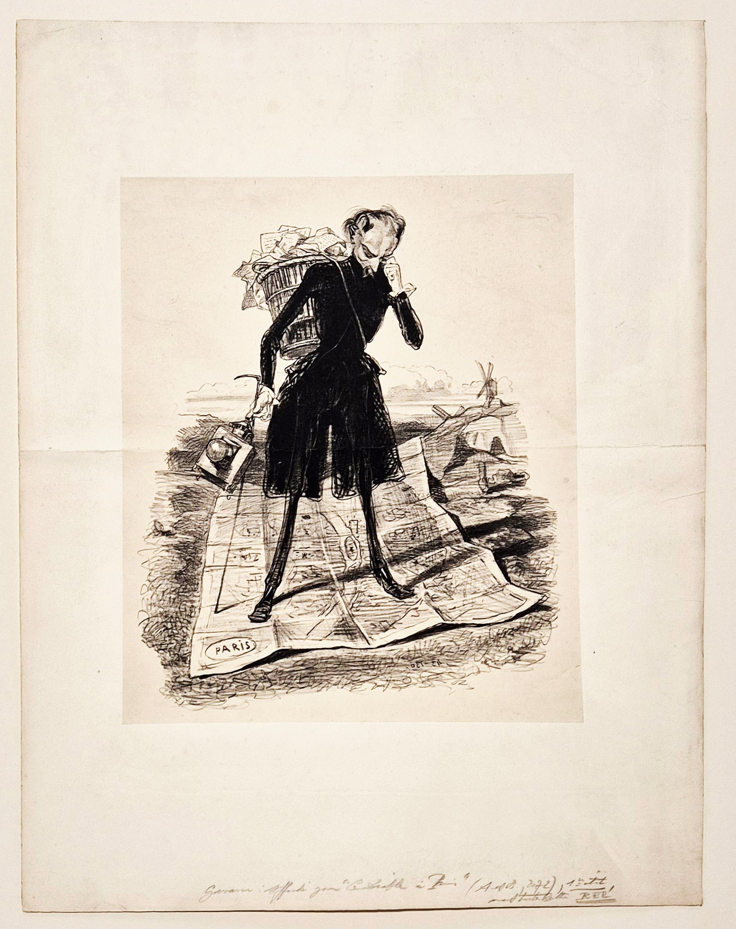 GAVARNI - Le Diable à Paris. Vers 1845. Lithographie originale. 