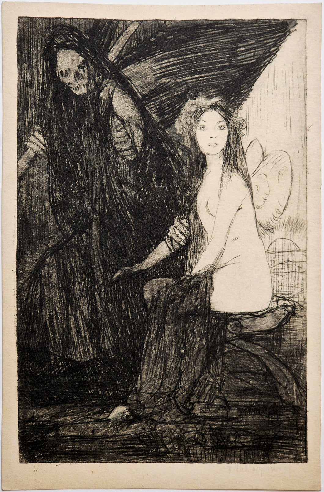 JABLCZYNSKI Feliks - Psyché et la Mort. 1908. Impression photomécanique. 