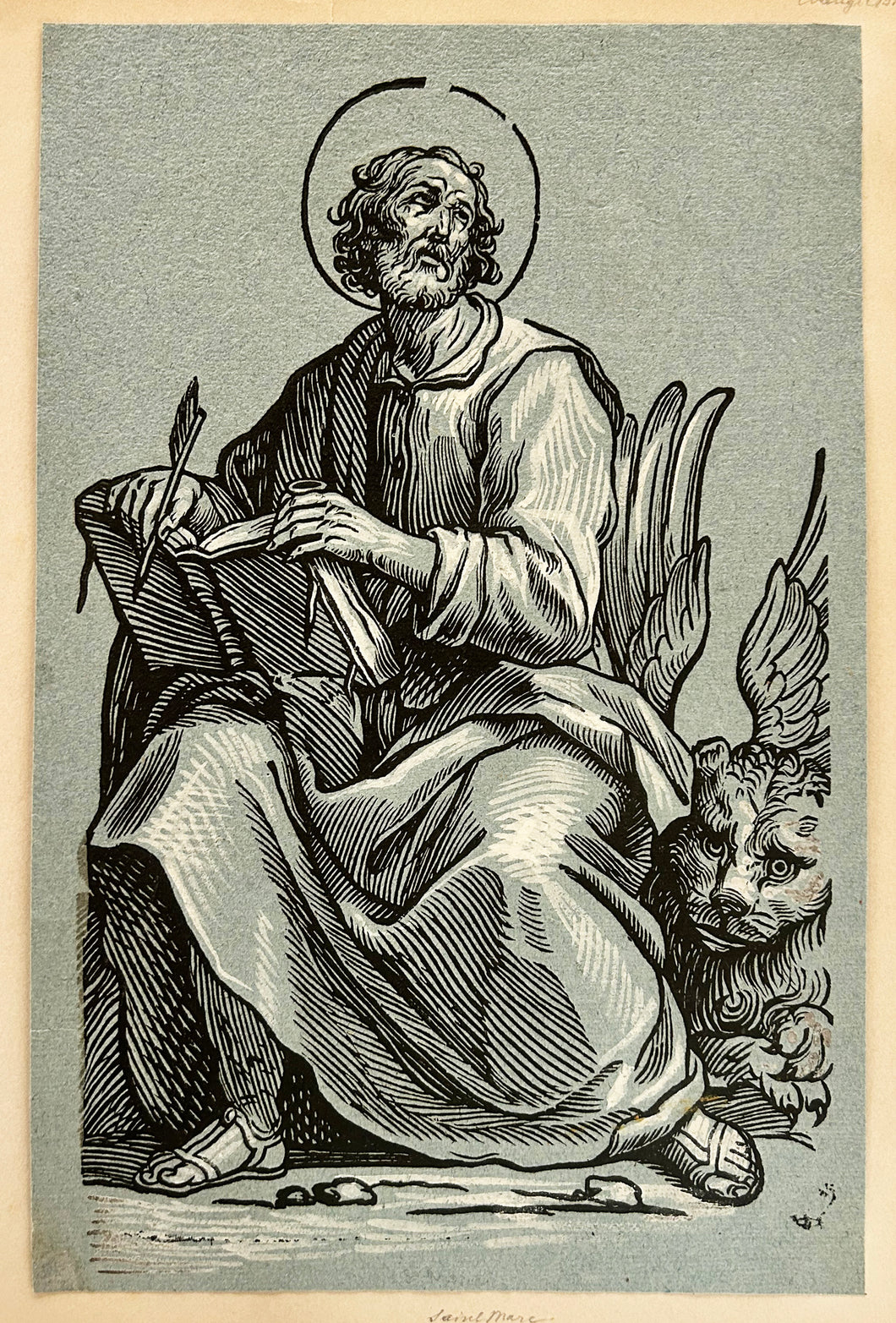 Saint Marc l'Evangéliste (série des Camaïeux bleus).  c.1625.