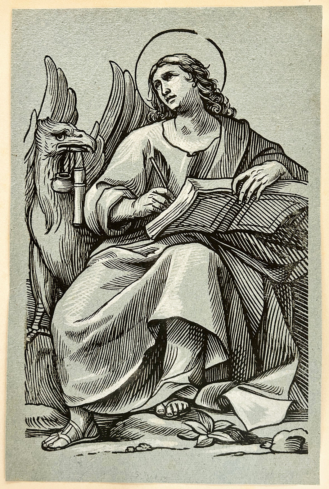 Saint Jean l'Evangéliste (série des Camaïeux bleus).  c.1625.