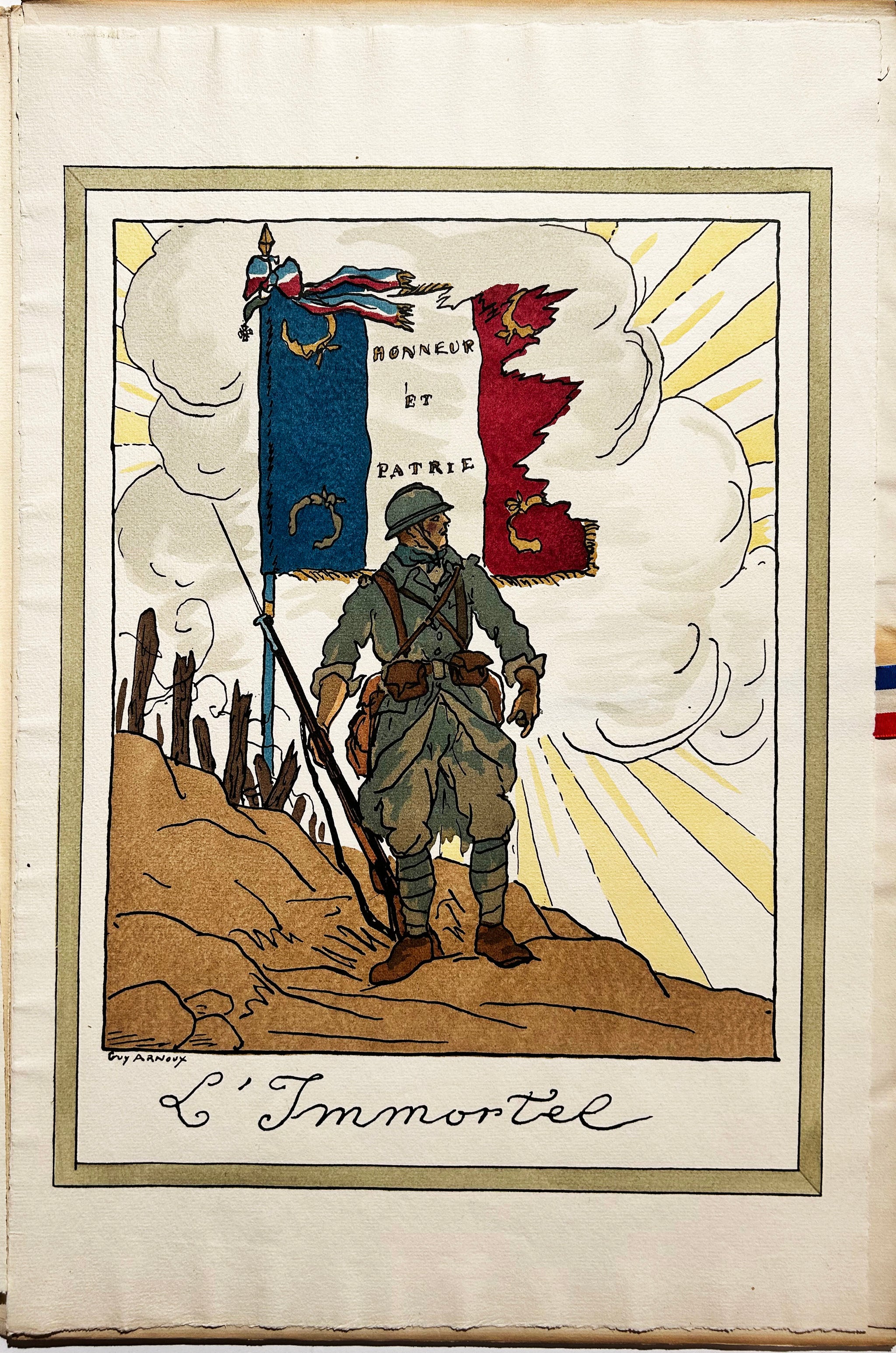 Quelques drapeaux français.  1917.