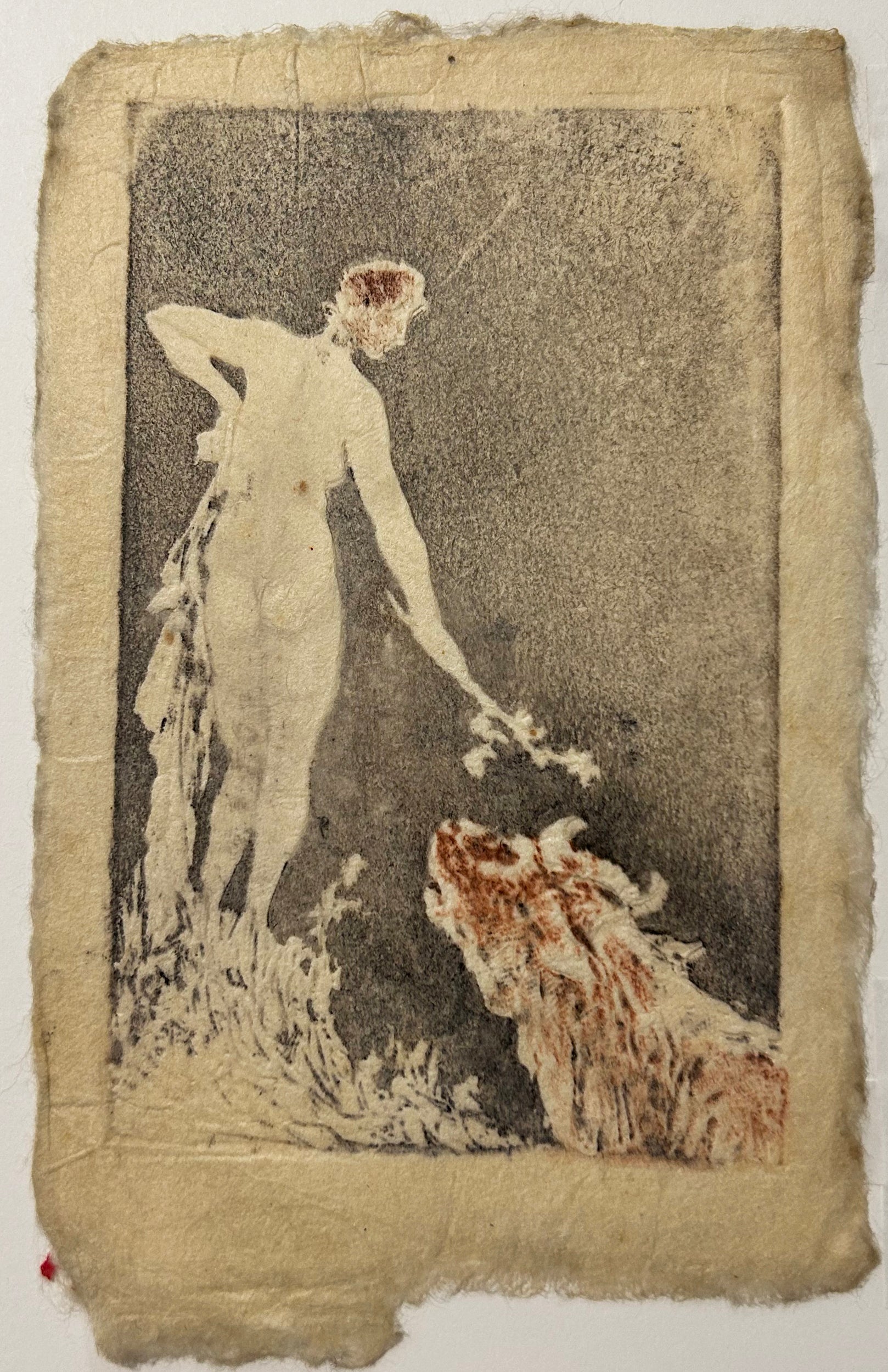 Pierre ROCHE - L'enlèvement d'Europe. 1899. Gypsographie originale, imprimée en couleurs.