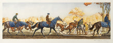 Charger l'image dans la galerie, Maurice TAQUOY - Chevaux à l'entrainement en forêt. 1919. Eau-forte originale, imprimée en couleurs
