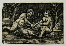 Charger l&#39;image dans la galerie, [Deux enfants nus avec un chien].
