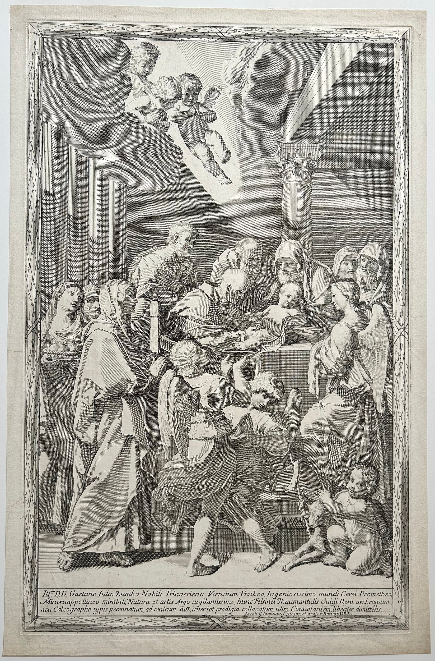 Giacomo-Maria GIOVANNINI - La circoncision du Christ. Burin d'après Guido Reni.