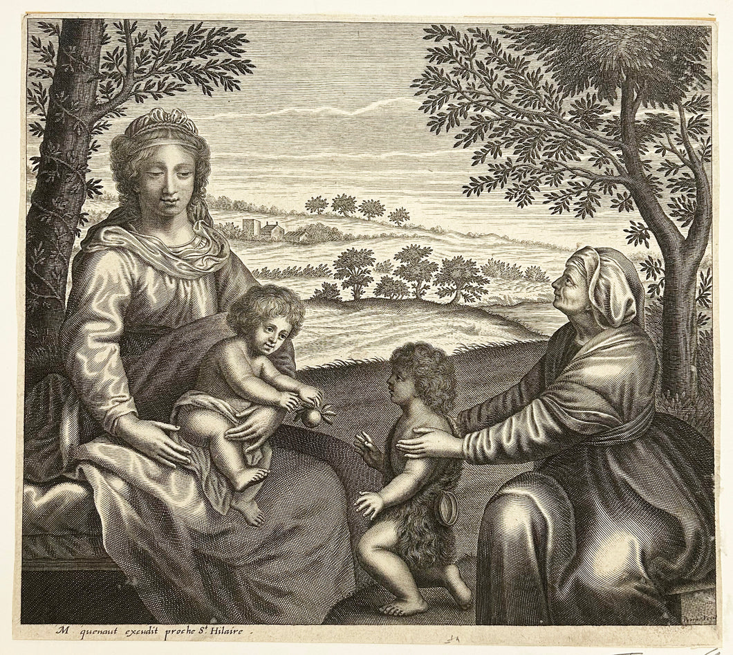 La Vierge et l'Enfant auxquels Sainte Elisabeth présente Saint Jean-Baptiste.