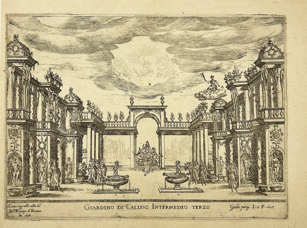 Giardino di Calipso intermedio terzo (Sixième intermède : Jardin de Calypso). 1608.