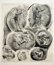 Charger l&#39;image dans la galerie, Eugène DELACROIX - Feuille de sept médailles antiques.  1825. Lithographie originale. 
