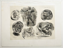 Charger l&#39;image dans la galerie, Feuille de six médailles antiques.  1825.
