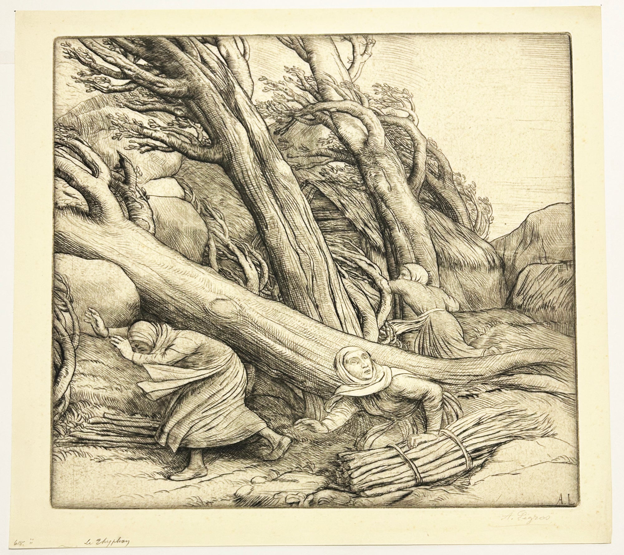 Alphonse LEGROS - Le typhon. Eau-forte originale, signée. 