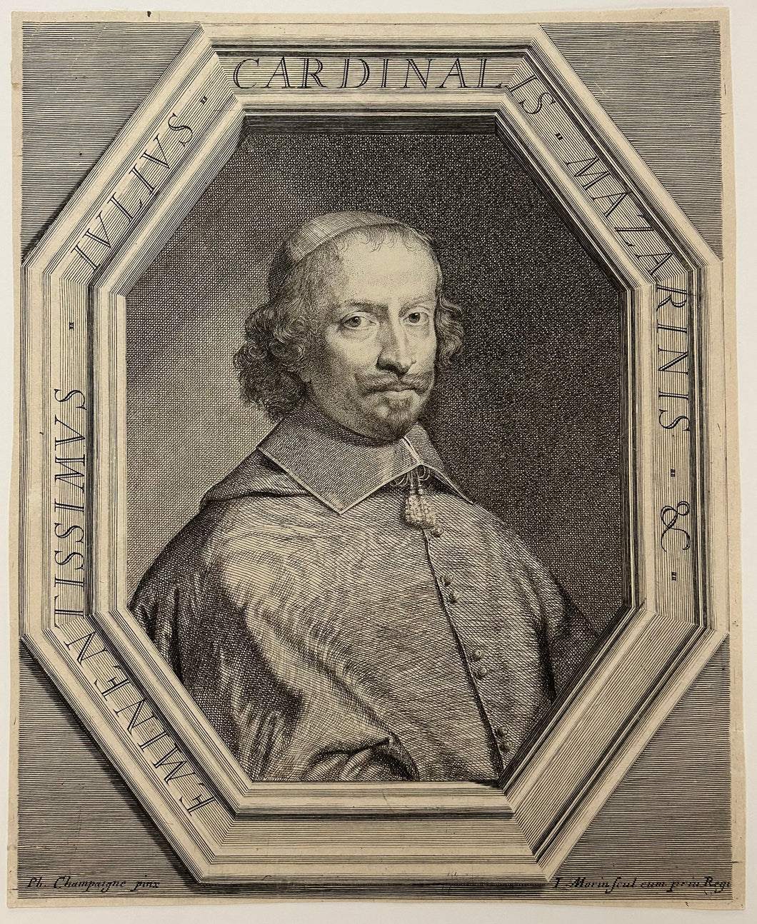 Portrait du Cardinal Jules Mazarin, Ministre d'Etat (1602 † 1661).