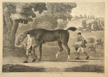Charger l&#39;image dans la galerie, Thomas BURFORD - [Palefrenier menant un cheval noir]. c.1752. Manière noire d&#39;après James Seymour (Londres 1702 † 1752). 
