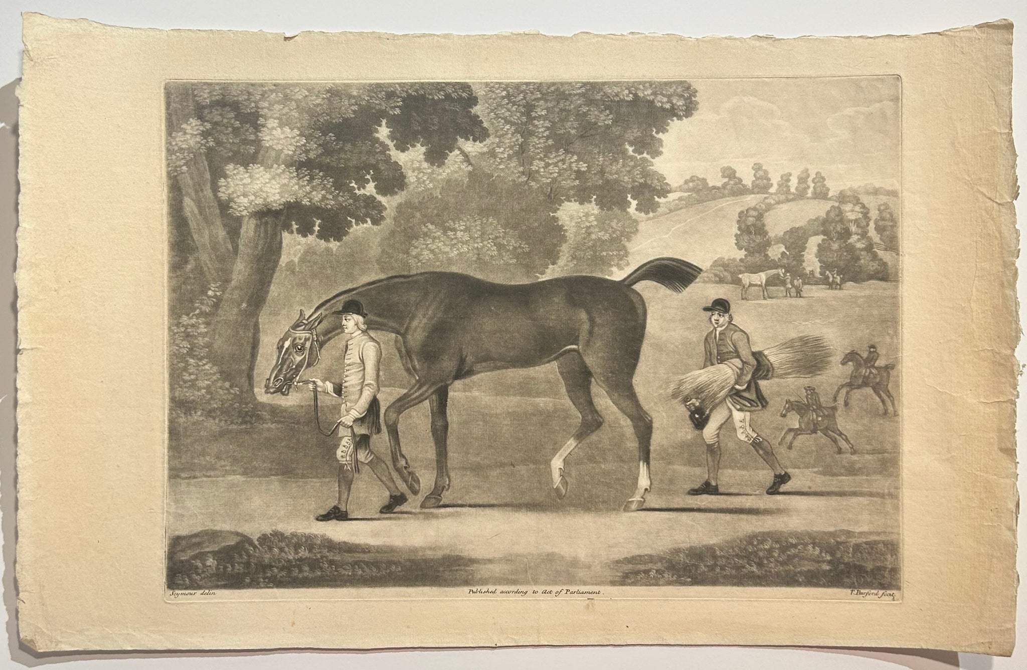 [Palefrenier menant un cheval noir]. c.1752.