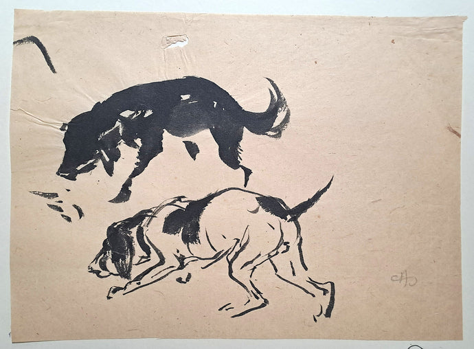 Jules CHADEL [Etude de chien]. Dessin original. 