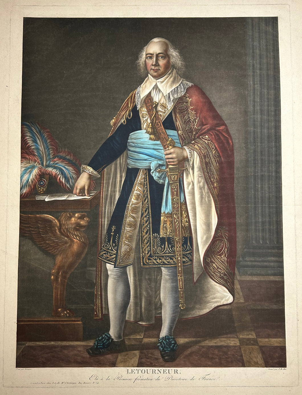 Portrait en pied de Charles Louis François Honoré Letourneur (1751†1817). Êlu à la Première formation du Directoire de France.  c.1798.