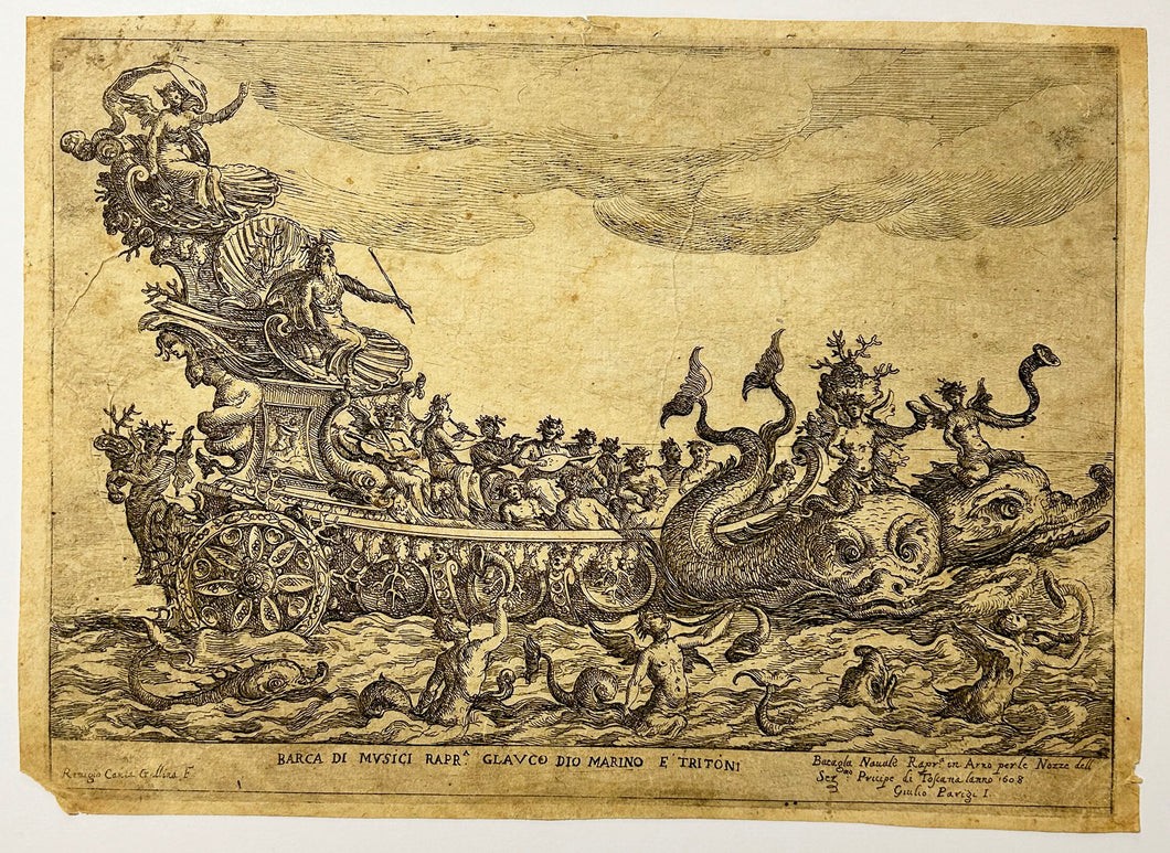 Barca dei musici rapr.Glauco dio marino e Tritoni. 1608.