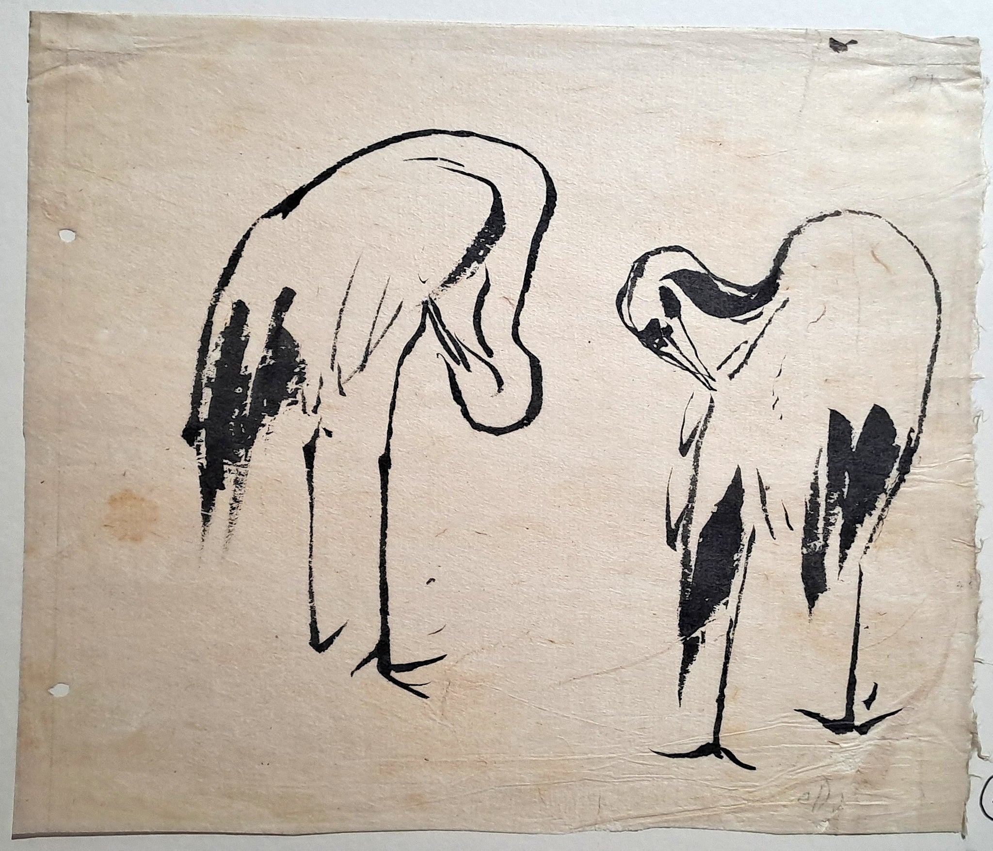 Jules CHADEL [Etudes de cicogne]. Dessin original. 