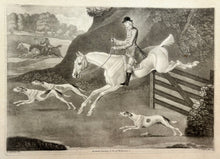 Charger l&#39;image dans la galerie, Thomas BURFORD - [Cavalier franchissant une barrière, chasse à courre]. c.1752. Manière noire d&#39;après James Seymour (Londres 1702 † 1752). 
