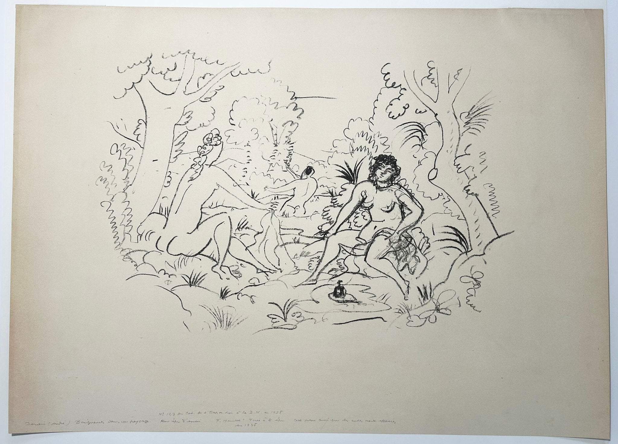 Baigneuses dans un paysage.  c.1945.