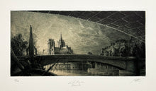 Charger l&#39;image dans la galerie, MATHIEUX-MARIE Le Pont de la Tournelle, à Paris. Gravure
