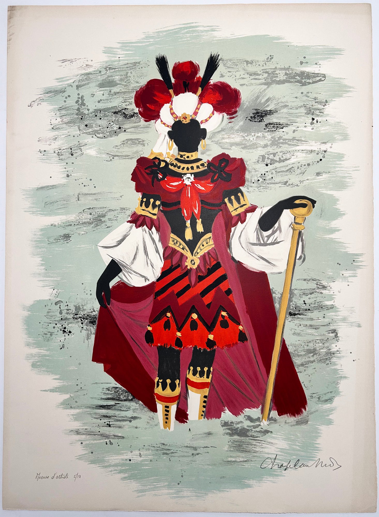 CHAPELAIN-MIDY Roger - Carnaval. Lithographie originale, imprimée en couleurs, signée. 