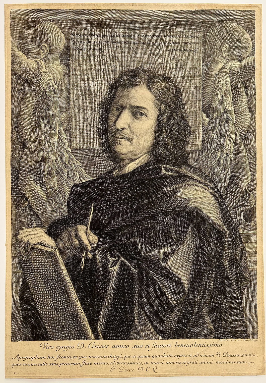 Portrait de Nicolas Poussin à l'âge de 56 ans.
