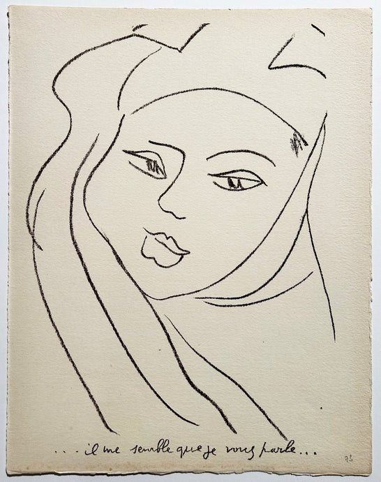 MATISSE Il me semble que je vous parle… 1946. Lithographie. Lettres portugaises