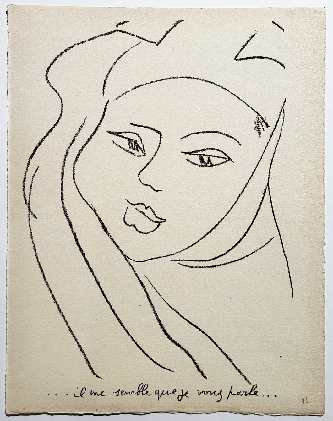 MATISSE Il me semble que je vous parle… 1946. Lithographie. Lettres portugaises