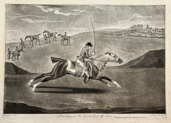 Thomas BURFORD - Brushing in To Catch others.  1755. Manière noire d'après James Seymour.