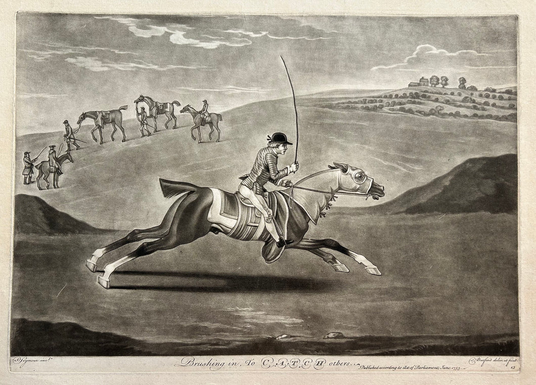 Thomas BURFORD - Brushing in To Catch others.  1755. Manière noire d'après James Seymour.