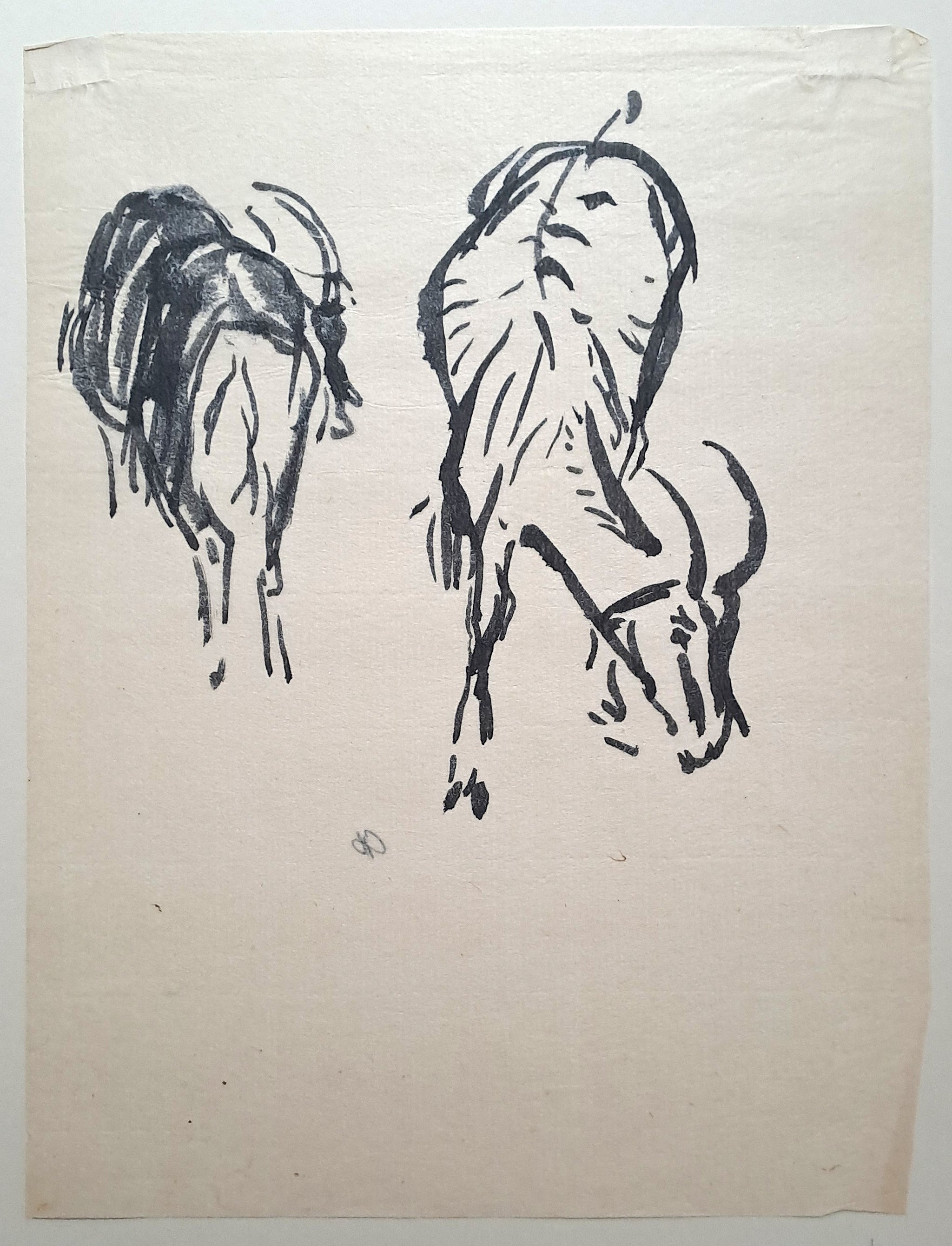 Jules CHADEL [Etudes de chèvre]. Dessin original. 