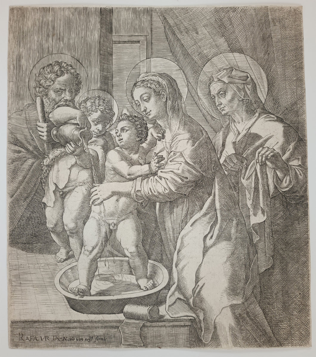 La Sainte Vierge lavant le petit Jésus.  v. 1575-1590.