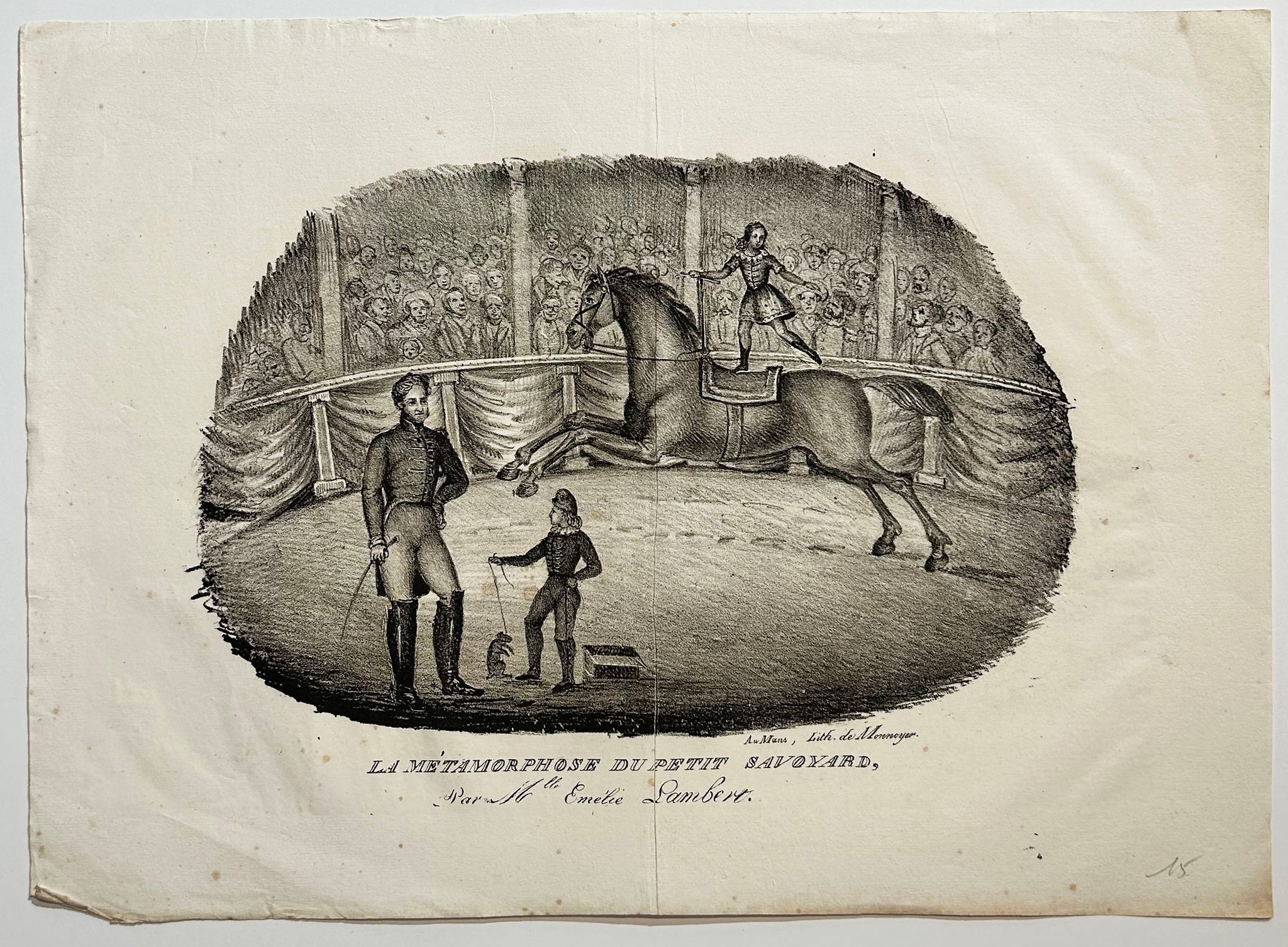 MONNOYER (imprimée par) - La métamorphose du petit Savoyard, par Mlle Emélie Lambert. Lithographie. 