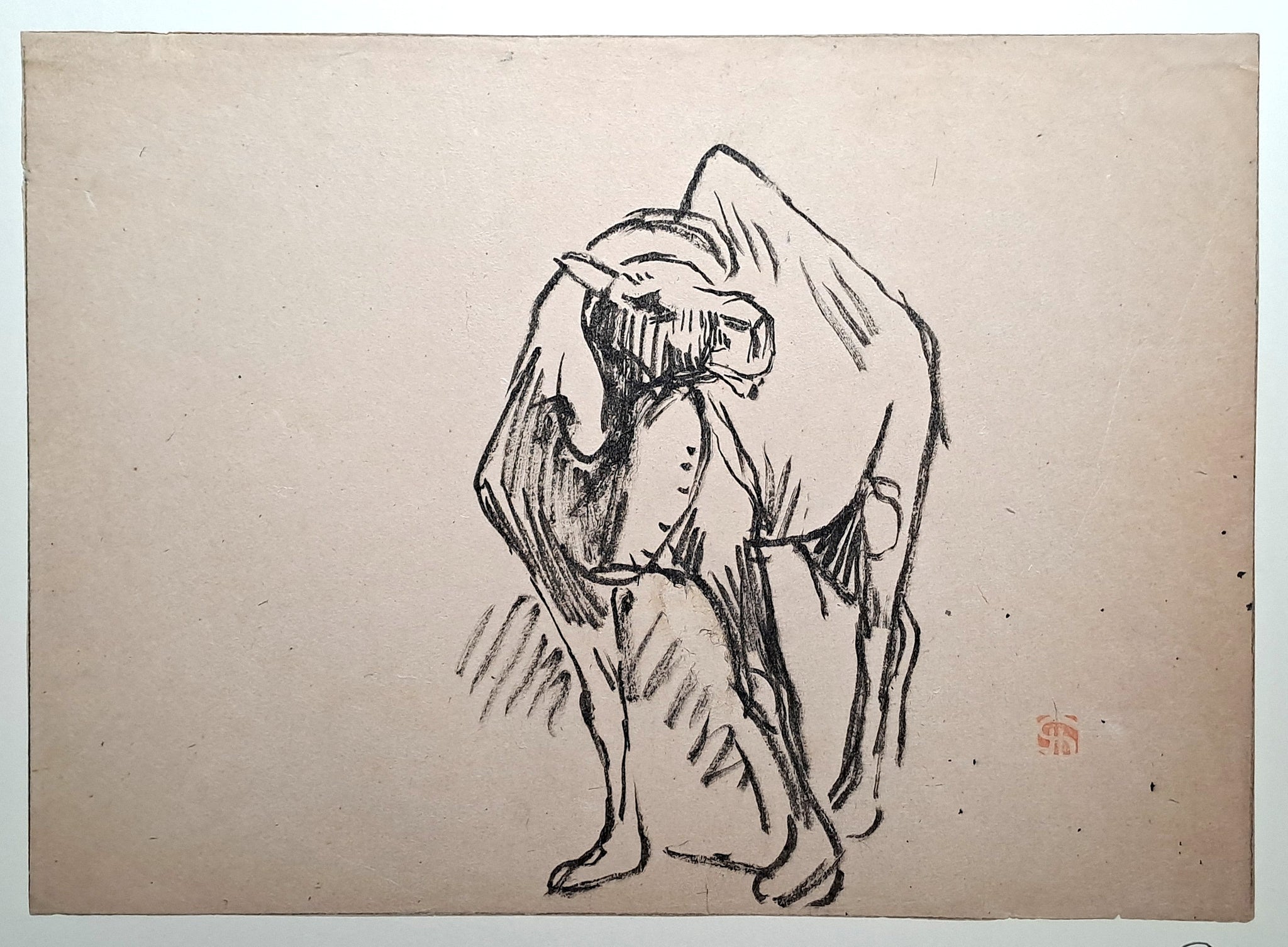 Jules CHADEL [Chameau de face]. Dessin original. 