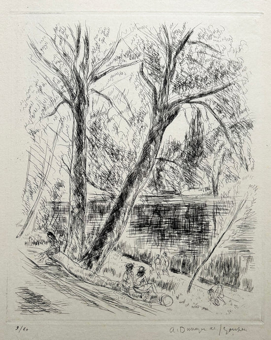 DUNOYER DE SEGONZAC - Les Etangs de Ville d'Avray. 1938. Eau-forte originale. 