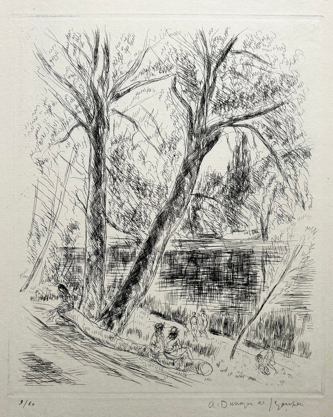 DUNOYER DE SEGONZAC - Les Etangs de Ville d'Avray. 1938. Eau-forte originale. 