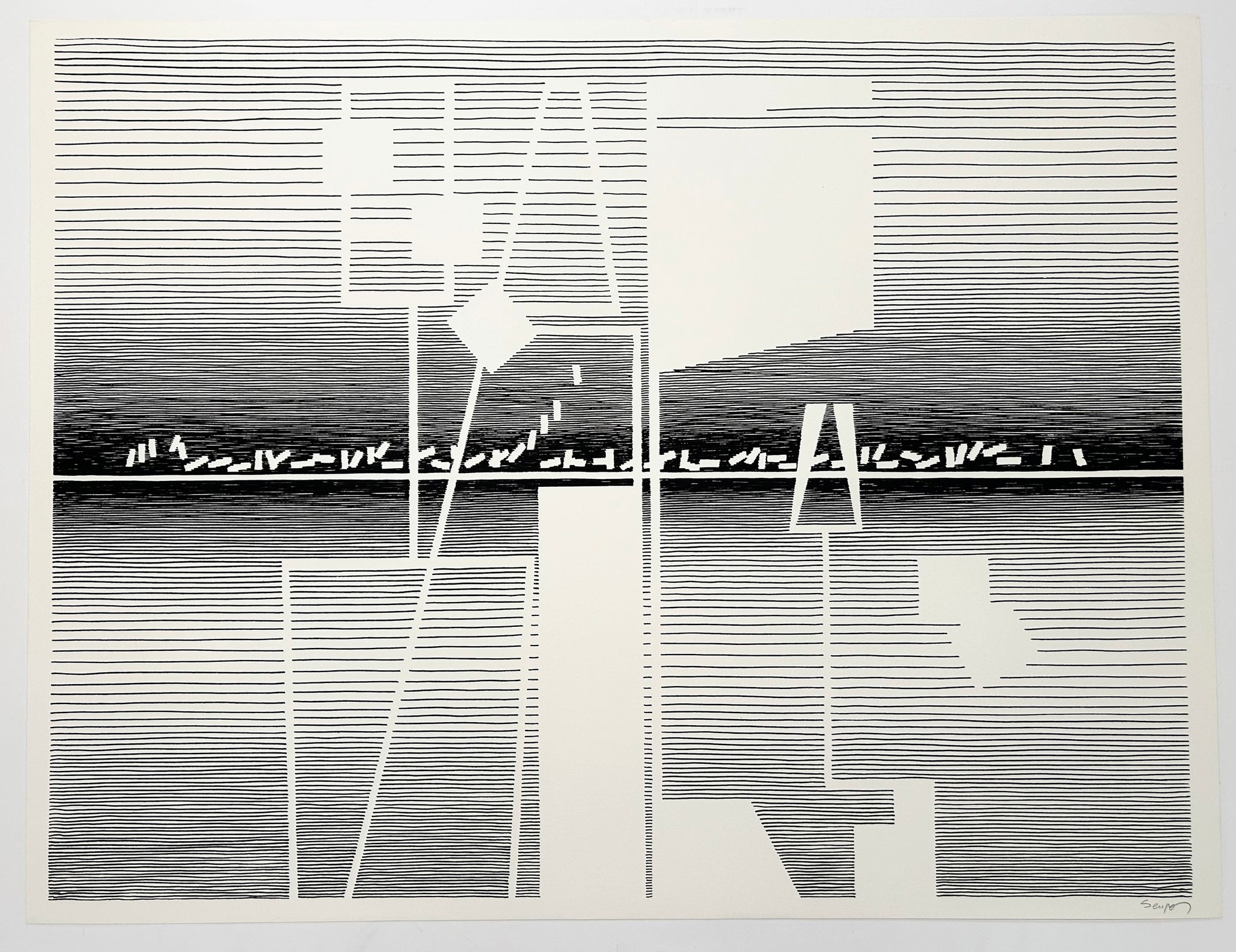 Michel SEUPHOR - Mythologies imaginaires V. 1975. Sérigraphie originale, signée.