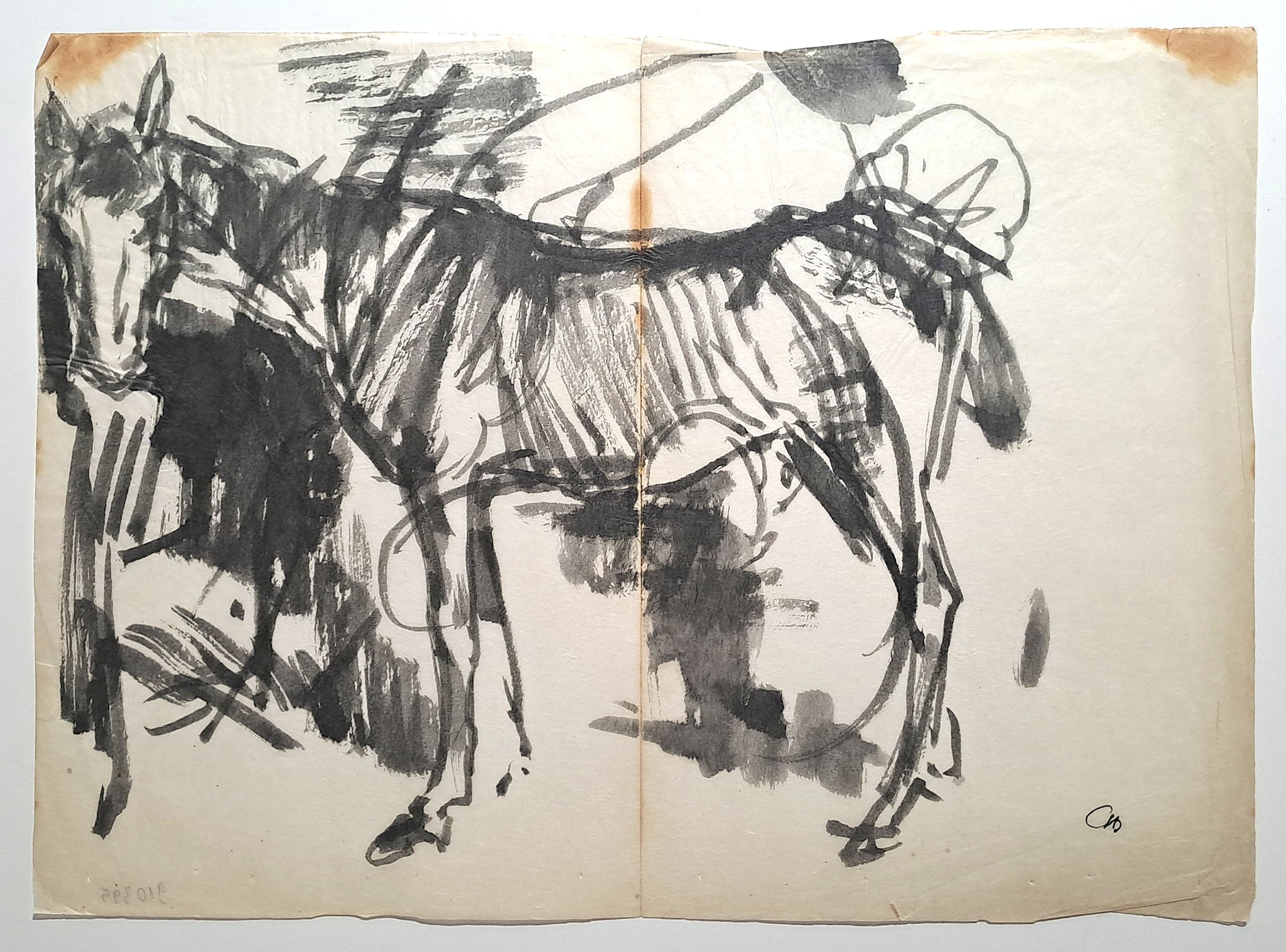 Jules CHADEL [Etude de cheval]. dessin original. 