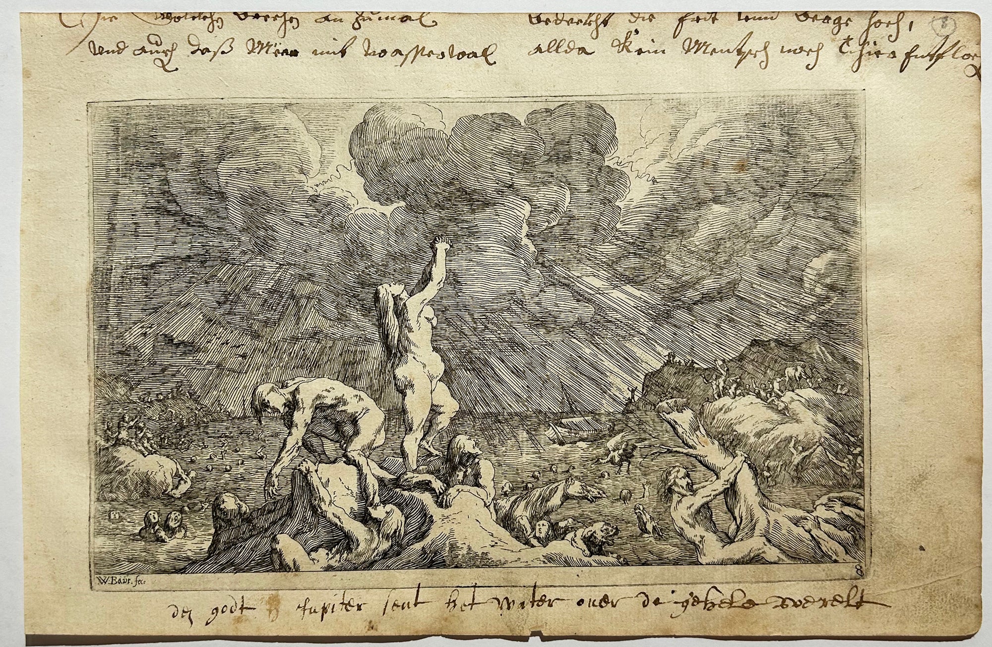 J.W. BAUR - Le Déluge. 1641. Eau-forte.