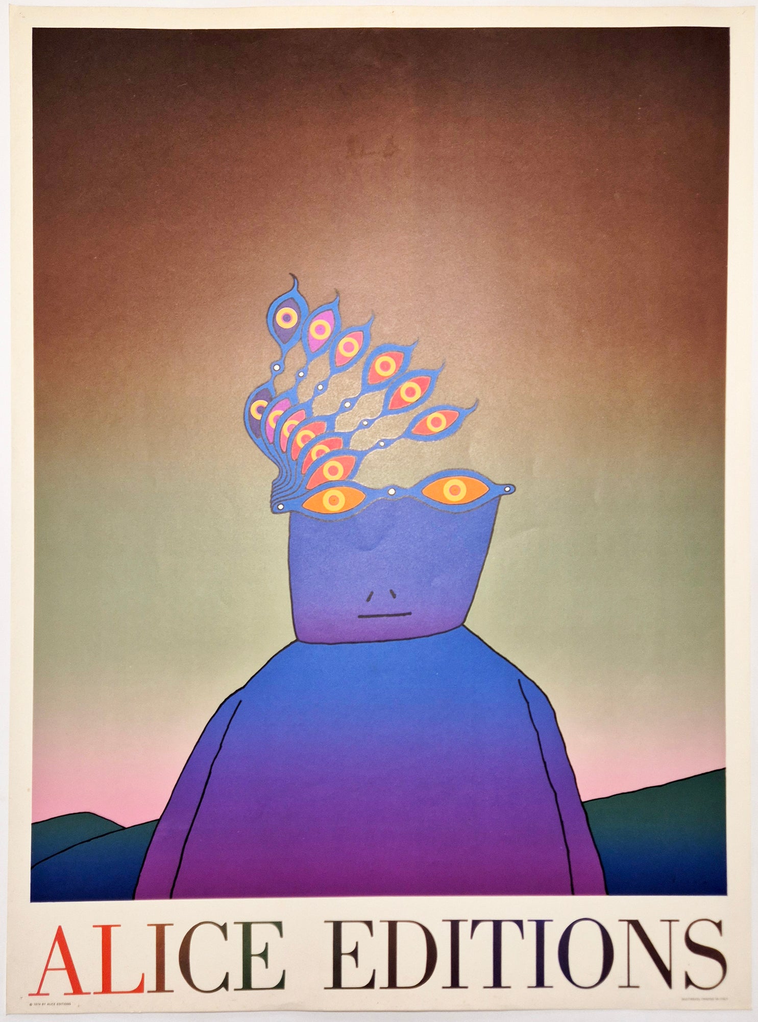 Jean-Michel FOLON - Affiche pour Alice Editions. 1974. Lithographie imprimée en couleurs.