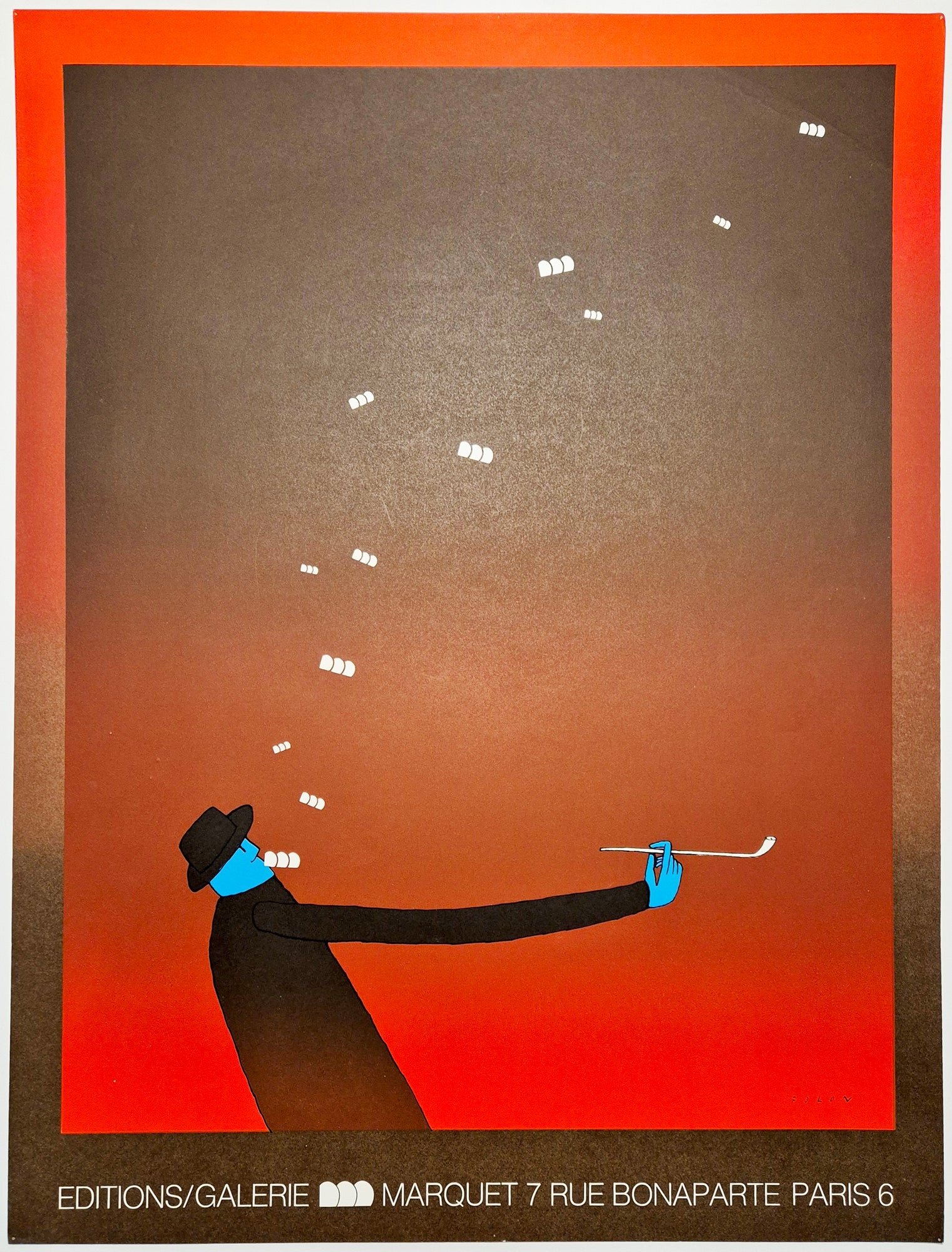 Jean-Michel FOLON - [Fumeur de pipe]. Affiche. 1971. Sérigraphie. 