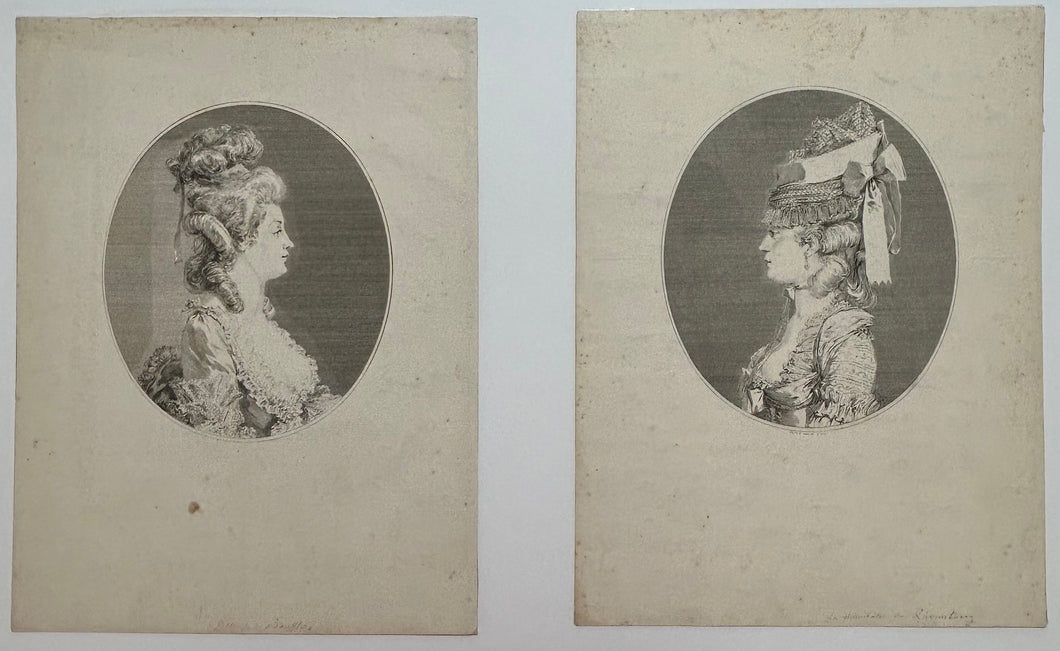 Portrait d'Adrienne-Sophie Marquise de *** [Mme de Breteuil] & Portrait of Louise Émilie Baronne de *** [Mme de St.Aubin].  1779.
