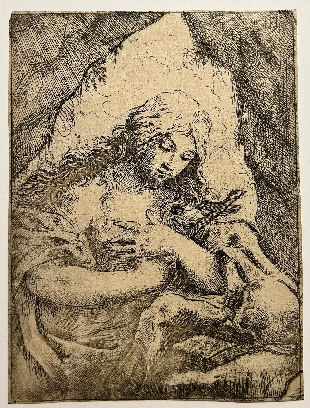 Lorenzo LOLI - Sainte Marie-Madeleine en pénitence. Eau-forte.