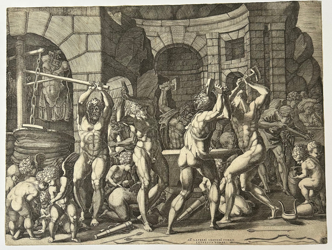 Vulcain et les Cyclopes, ou La forge de Vulcain.  c.1540-1550.