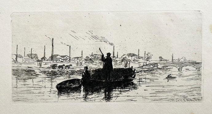 Henri Charles GUERARD - En Seine.  1876. Eau-forte originale. 