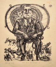 Charger l'image dans la galerie, Rubem GRILO - Os Cachorrinhos e seu Dono (Les petits chiens et leur maître). 1981. Bois gravé, signé. 
