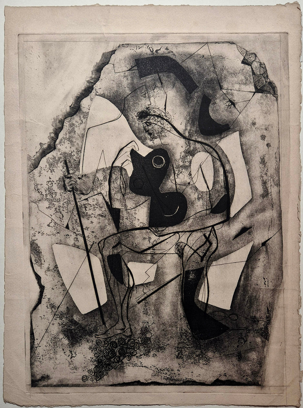 Ferdinand SPRINGER - Prométhée IV. 1947.  Gravure originale. 