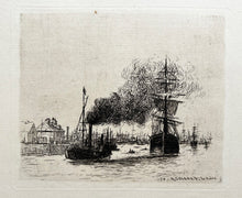 Charger l&#39;image dans la galerie, Henri Charles GUERARD - Port du Havre.  1874. Eau-forte originale. 
